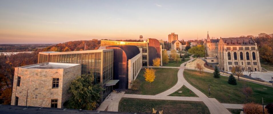 St. Olaf College campus at dusk